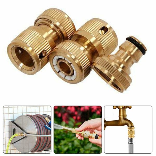 

watering equipments 3pc brass joints quick connector g1/2'' g3/4''double-joint 16mm standard tap set garden kit water ho