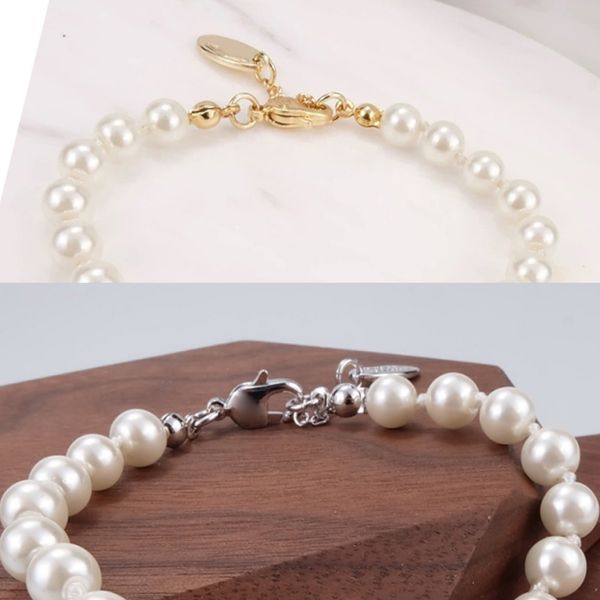 

4 colors pearl beaded bracelet women rhinestone obit bracelet gift for love girlfriend fashion jewelry accessories, Black