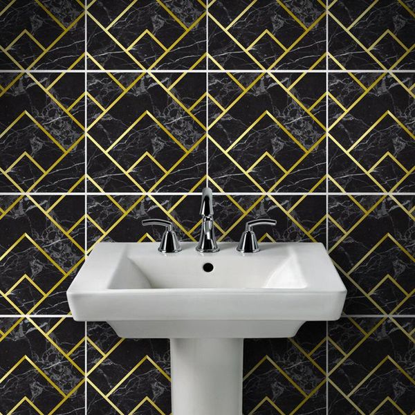 

wall stickers golden lines marble for tile bathroom living room decoration table wallpaper diy arab floor sticker