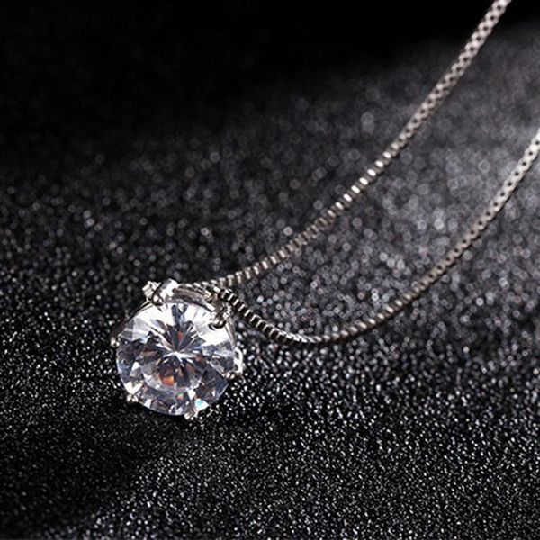 

pendant necklaces aesthetic charm for women shine zircon choker collar chain on the neck jewellry wedding fashion jewelry, Silver