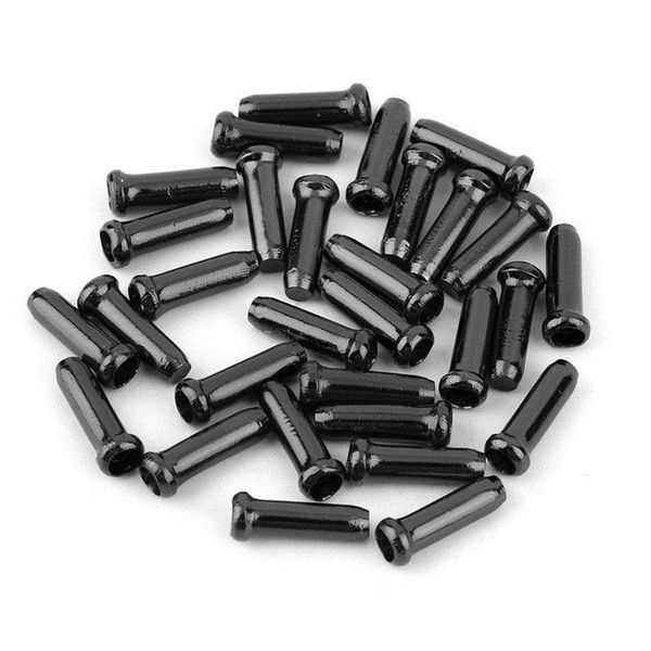 

bike brakes 50pcs aluminum bicycle brake shifter inner cable tips wire end cap crimps color:black