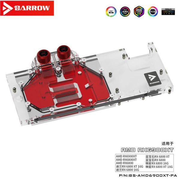 

fans & coolings barrow full coverage amd original 6900 gpu water block, msi sapphire rx 6800 xt, bs-amd6900xt-pa