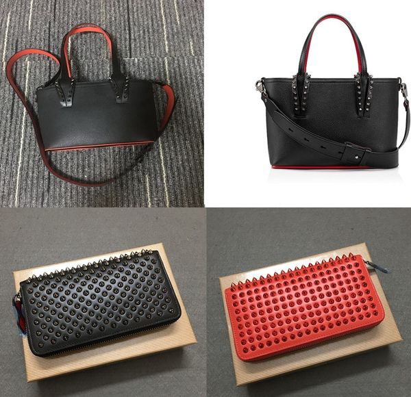 

women men wallets+handbag brands combination shoulder bags genuine leather rivets spikes bow crossbody tote red handbags famous shopping bag