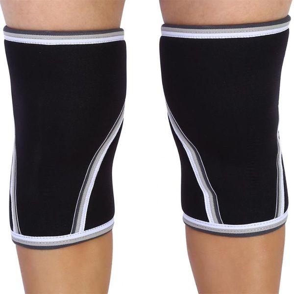 

elbow & knee pads left atrium 2 pcs seamless stitch neoprene 7mm thicken weight lifting protector compression sleeve fitness gear brace, Black;gray