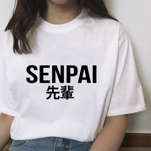 

men's t-shirts senpai anime casual black tee summer loose and soft women student sportwear size s-3xl, White;black
