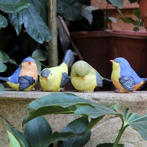 

garden decorations 4pcs cute resin birds sculpture ornaments bird shaped lawn figurine decoration for home office miniature decor