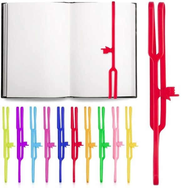 Segnalibro Punta del dito in silicone per libri Cinturino in gomma elastica a colori da 8 pollici Segnalibro Portapagina da lettura Ufficio Scuola F468