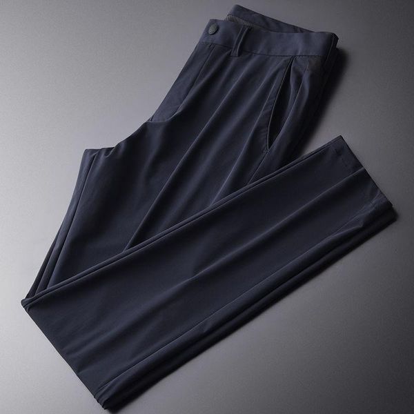 

men's pants light casual summer business fashion stretch suit, Black