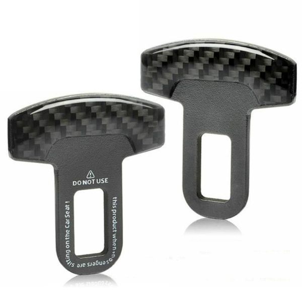 

safety belts & accessories 2pcs universal car belt clip auto truck carbon fiber seatbelt lock buckle plug