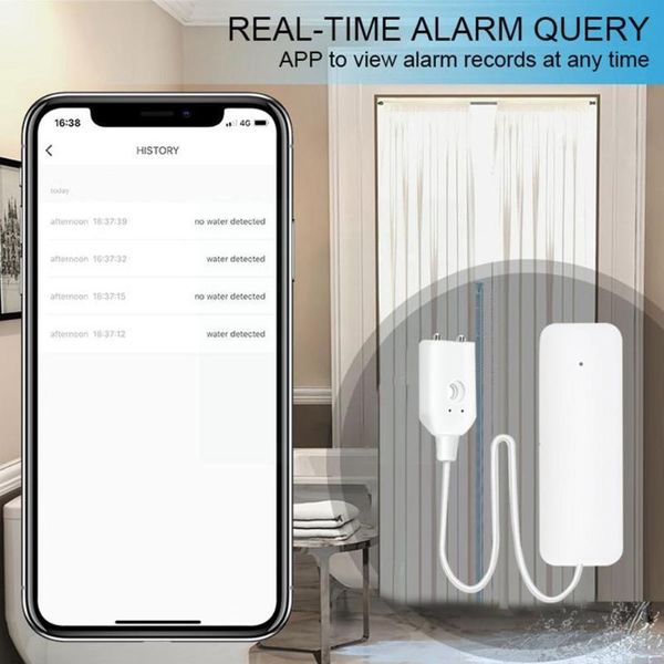 

smart home sensor wifi leak alarm water flood level full remote work for alexa i9l6
