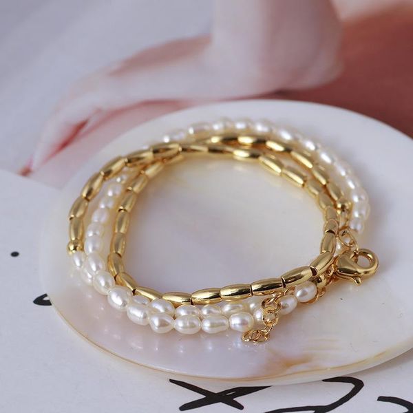 

chokers pearl stitching metal beanie simple necklace, Golden;silver