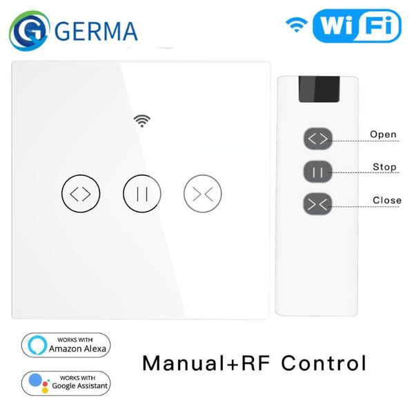 

smart home control rf wifi touch curtain blinds roller shutter switch tuya life app remote control,work with alexa echo google