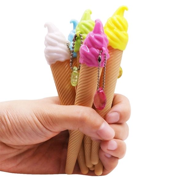 30 pz forma di gelato carino creativo penna gel 0,38 mm nero ricarica penna di cancelleria per ufficio nuova penna regalo unico all'ingrosso 210330