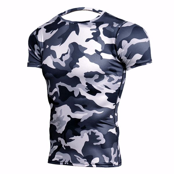 

men's t-shirts t shirts camouflage t-shirt compression running men breathable short sleeve sport t shirt gym fitness ras i4sj, White;black