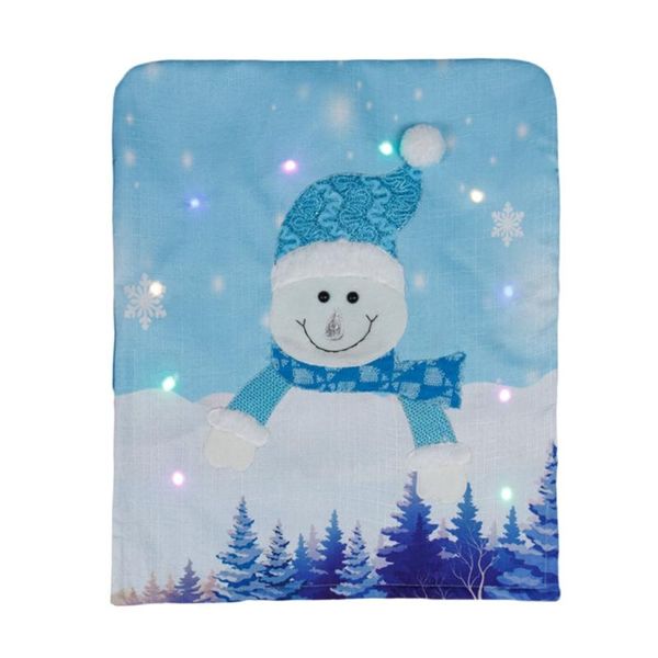

chair covers led christmas cover santa claus snowman decorative light up back cap for dining room party holiday home decor