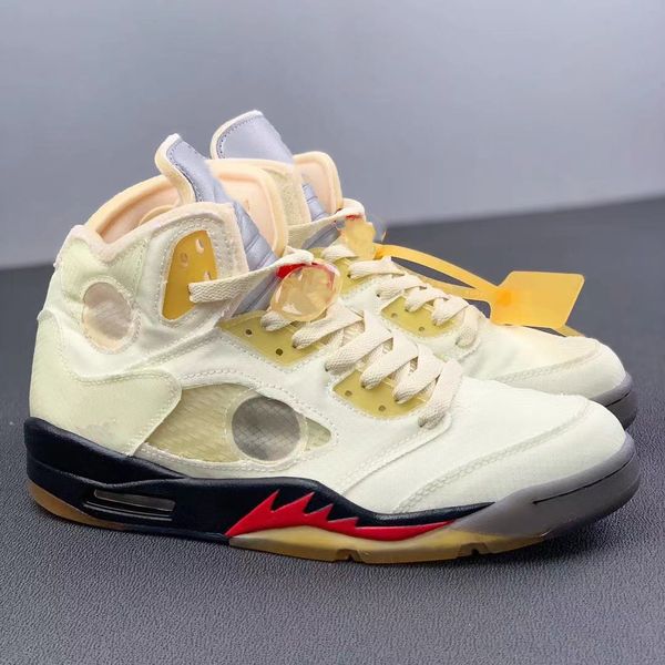 

2021 mens basketball shoes 5s jumpman 5 offf-whitex sail fire red muslin black men fashion trainers luxurys designer sneakers come with box
