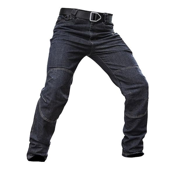 

men's pants archon outdoor tactical loose straight multi-pocket urban special service stretch slim jeans casual, Black