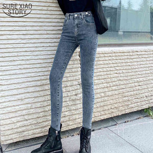 

oversized jeans women's clothing autumn vintage high waist pants slim pencil pants for women femme 10732 210508, Blue