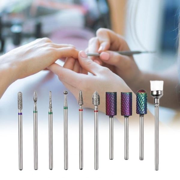

10pcs/set nail drill bits milling cutter alloy tungsten manicure grinding heads various styles high strength kit art kits