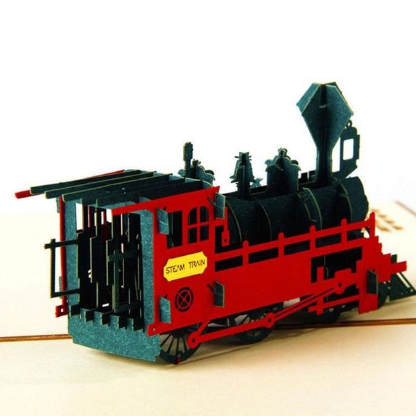 

greeting cards 3d up card retro train birthday easter anniversary thanksgiving