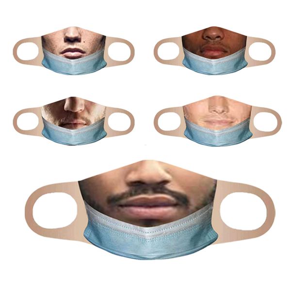 

quirky mascarillas outdoor reuse masque protection printing funny mouth mascarilla monder scarf halloween cosplay mask