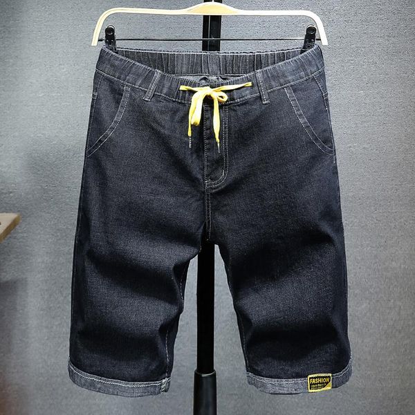 

men's jeans brand summer men shorts streetwear baggy short breeches male black blue casual denim large size 4xl 5xl 6xl
