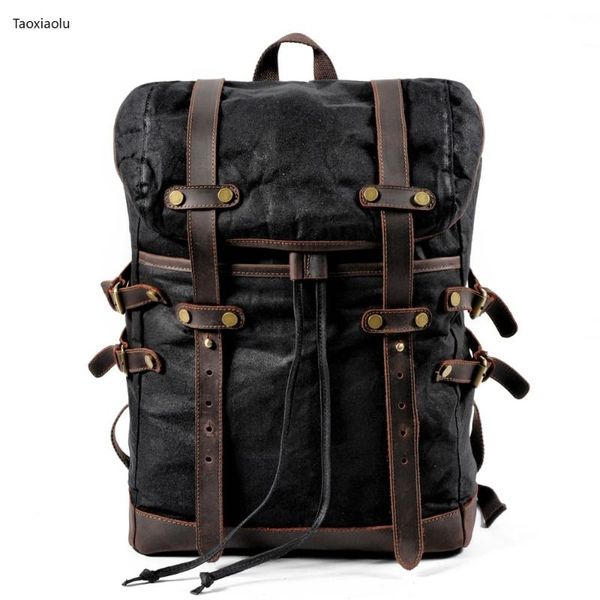 

backpack classic canvas bag leisure male waterproof students travel