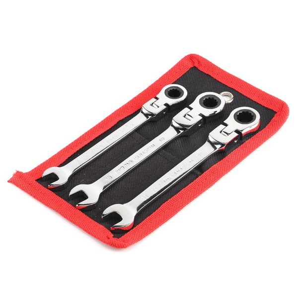 

hand tools 9 10 11mm ratchet wrench set of keys spanner flexible fixed head with storage pouch for small diy bicycle repair home improvent