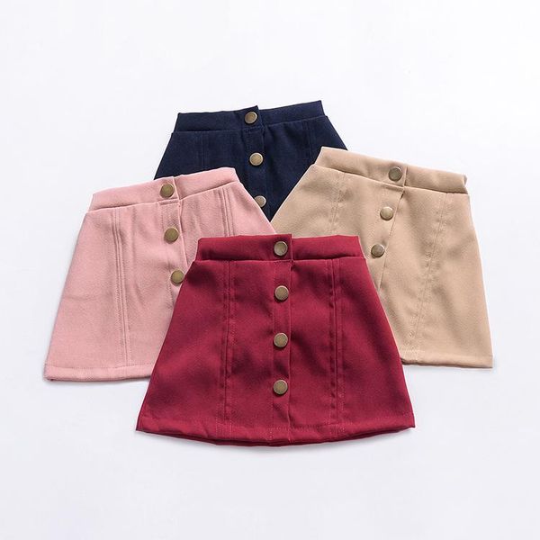 

skirts spring baby girls buttons cotton children summer wear