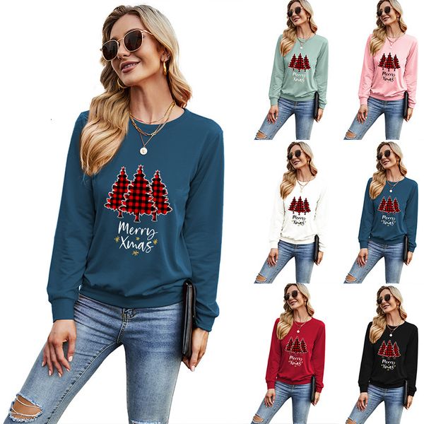

celebrate 2021 christmas pattern printed casual loose outer sweater, Black