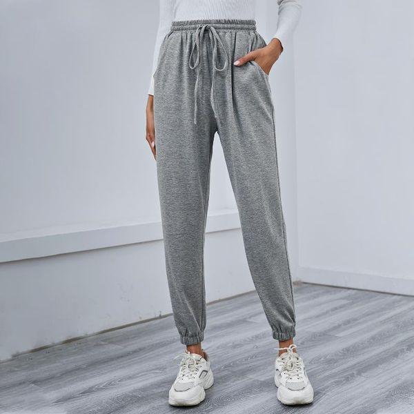 

women's pants & capris summer 2021 lace up harem mujer drawstring sweatpants women baggy wide leg trousers high waist slacks pantalones, Black;white