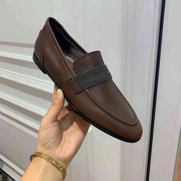 

light italian ms luxury fashion dress shoes joker loafers original single of goods, Black