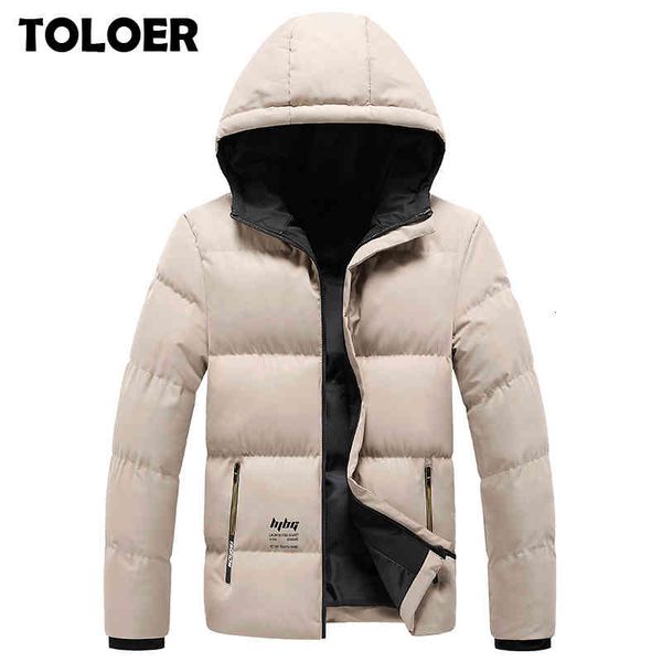 

men's down & parkas fashion men winter jacket coat hooded warm mens casual slim fit student male overcoat drop yafy, Black