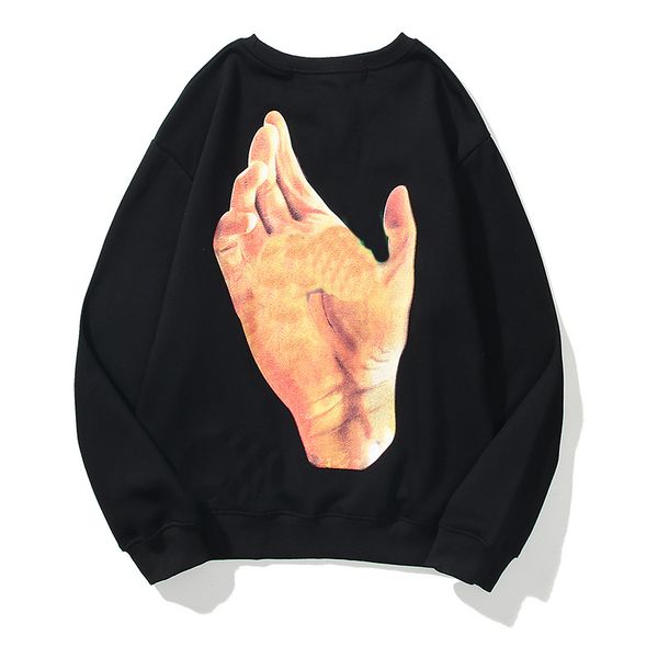 

21ss autumn and winter designer fashion brand heeling pullover cotton men and women couples, Black