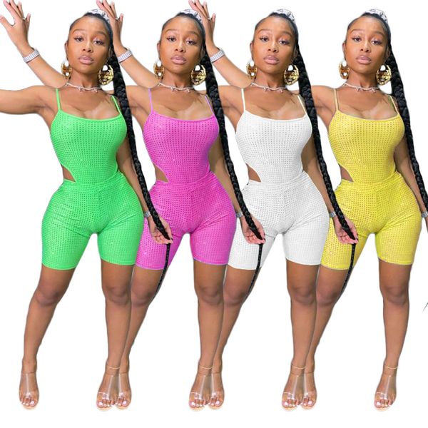 

style women two piece pants sets fashion casual suit 2021 summer new star dot hole screen printing shorts sportwear clothes, White
