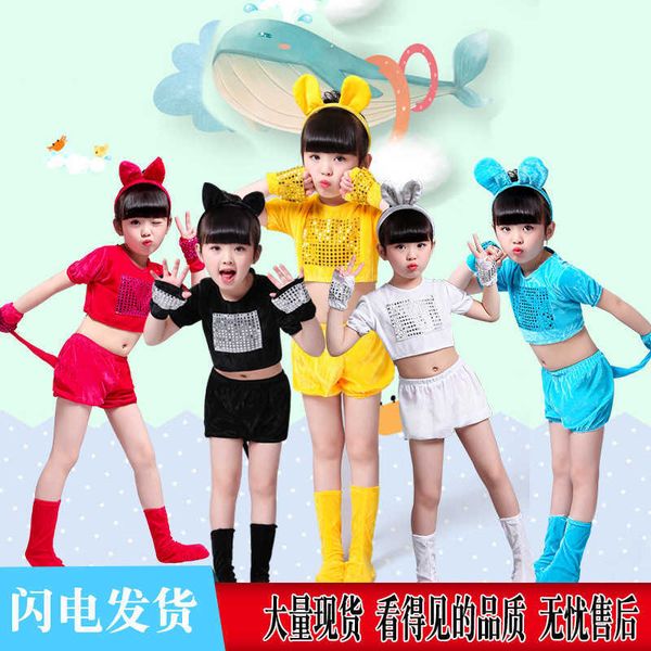 

halloween children's animal costume little rabbit mouse little cat dog kindergarten costume, Black;red