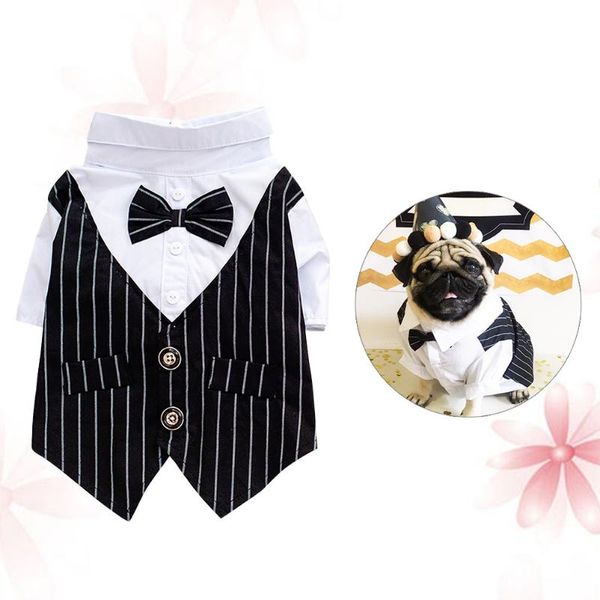 

dog apparel formal clothing for dogs puppy pet clothes wedding suit tuxedo costume small dog(black, s)