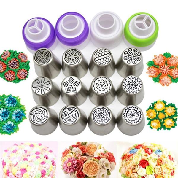 

baking & pastry tools kitchen 12pcs set decorating flower mouth cake chocolate silver 12g tool