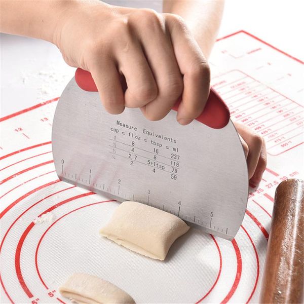 

stainless steel scaled dough cutter baking accessories nougat cookie for home and kitchen knives cake tools.85z & pastry tools