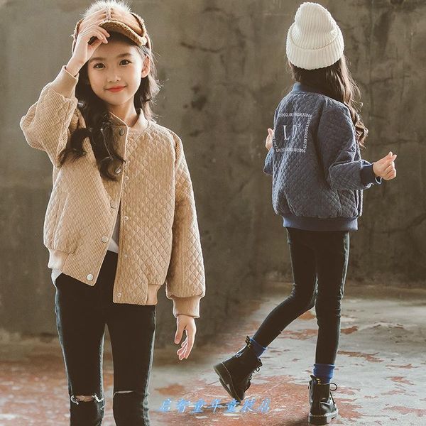 

children's baseball jacket 2021 fall winter girls with cotton coat kids casual outerwear clothes p415 jackets, Blue;gray