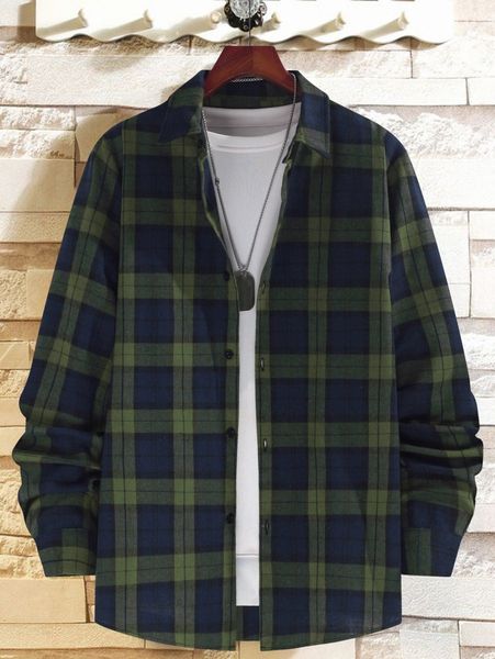 

men plaid print shirt without tee n7r4#, White;black