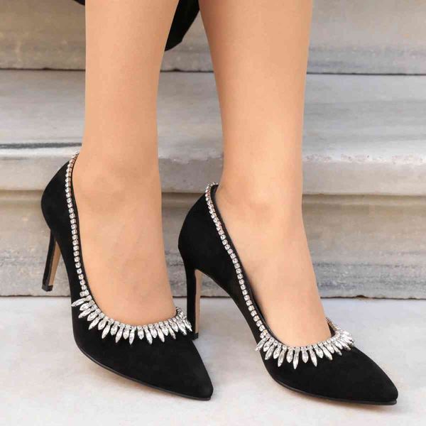 

dress shoes brand joshephine black color 100% geniune leather 8cm heel fashion women 's stiletto pumps shoes heels ,