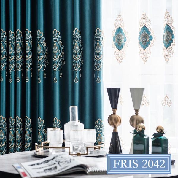 

curtain & drapes silk cotton jacquard european style shading finished customized curtains for living dining room bedroom