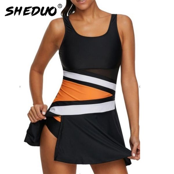 

tankini swimsuits women plus size swimwear mid waisted bathing suits beachwear vintage retro swimming suit maillot de bain 210728, White;black