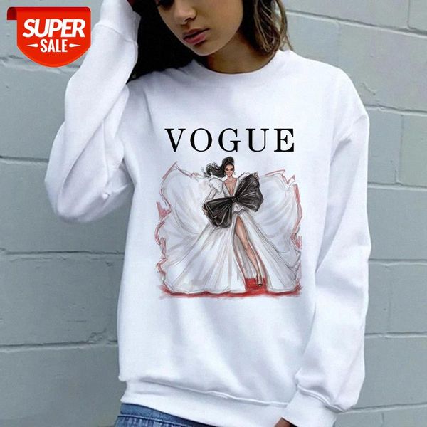 

zn039-12 ladies fashion pullover sweater, round neck printed long sleeve shirt #9h5a, Black