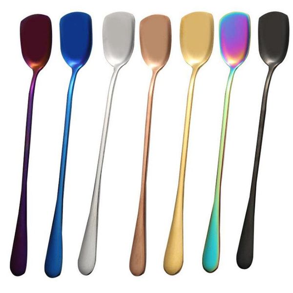 

spoons stainless steel spoon dessert ice cream coffee stirring teaspoons flatware set f20213512
