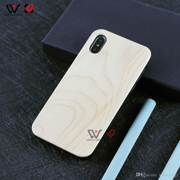 Custodie per telefoni in legno di acero con design personalizzato in bianco di moda più vendute per iPhone 6s 7 8 Plus 11 12 Pro X XS Cover posteriore Shell