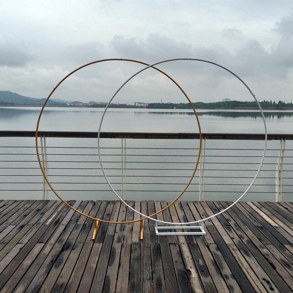 

party decoration circle wedding arch background wrought iron shelf decorative props diy round flower with frame