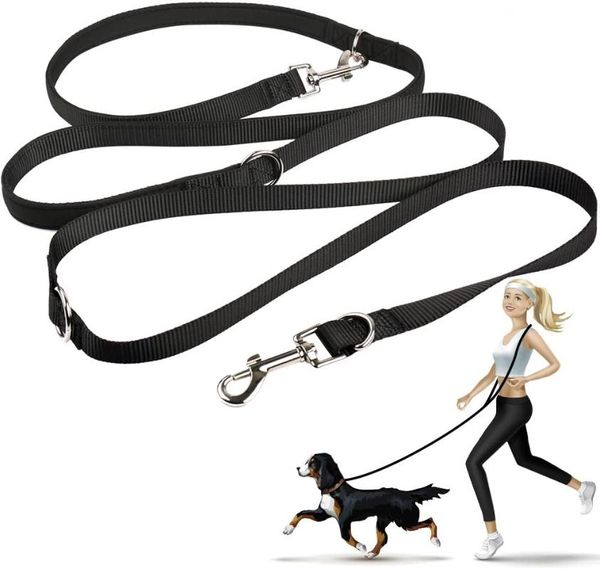 

cat collars & leads hands pet dog running leash nylon elasticity belt puppy harness lead leashs traction rope double jogging