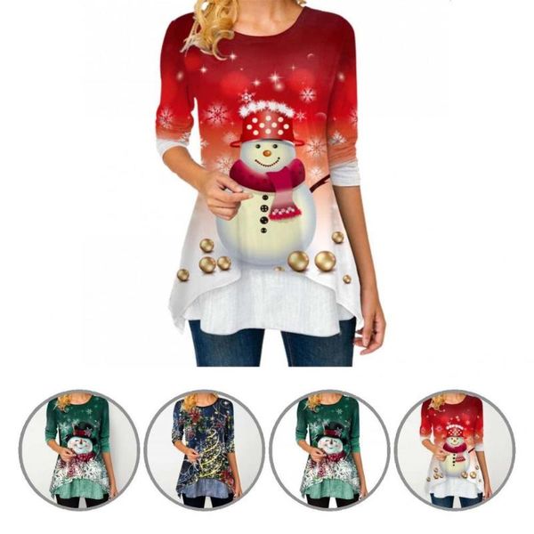 

women's blouses & shirts breathable long sleeve washable fine stitching christmas pullovers festival for party, White